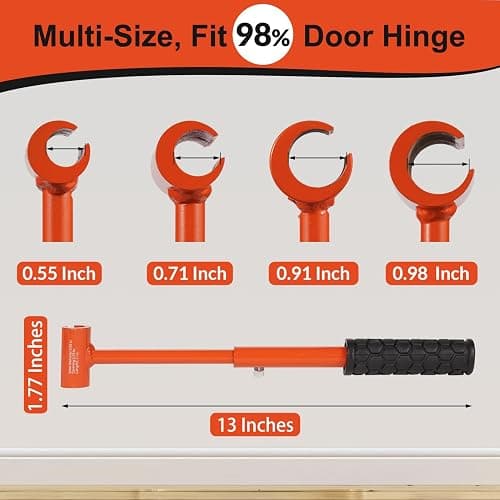 dirnatel Hinge Gap Adjustment Wrench Tool Set, Upgraded 0.55-0.98 Inch Door Hinge Repair Spanner Key for Round Bolt Standard Gauge with 4-way Multi-Functional Utilities Key, Orange thumbnail 5
