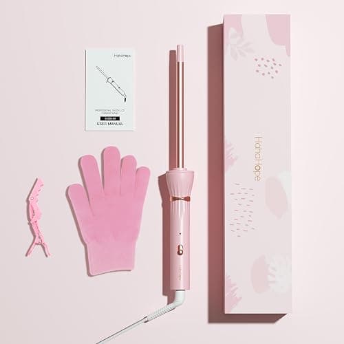 Hahahope 3/8 Inch Skinny Curling Wand, 9mm Mini Barrel for Short & Long Hair, Dual Voltage with 2 Heat Settings, Fast Heat Ceramic Curler thumbnail 7