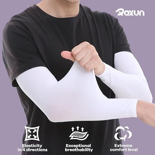 ROXUN Arm Sleeves Cooling UV Sun Protection Sport Compression for Men Women | UPF50,Seamless cover arms,Tattoo-covering,Lightweight & breathable,daily wear,Outdoor work,Basketball Baseball,Mangas thumbnail 2