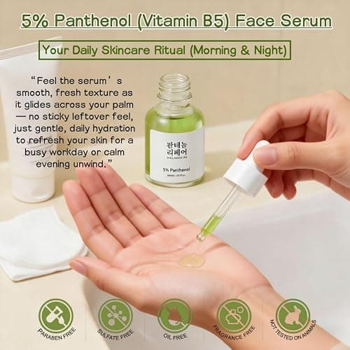 5% Panthenol (Vitamin B5) Face Serum | Sensitive Skin Barrier Support, Hydrating Soothing Serum for Dry Skin, Strengthen Skin Barrier & Soothe Redness, Fragrance-Free for Delicate & Acne-Prone Skin thumbnail 3