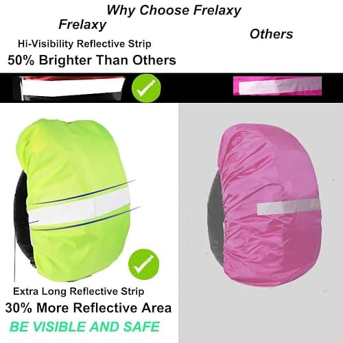 Frelaxy Hi-Visibility Backpack Rain Cover with Reflective Strip 100% Waterproof for Hiking, Camping, Biking, Traveling thumbnail 4