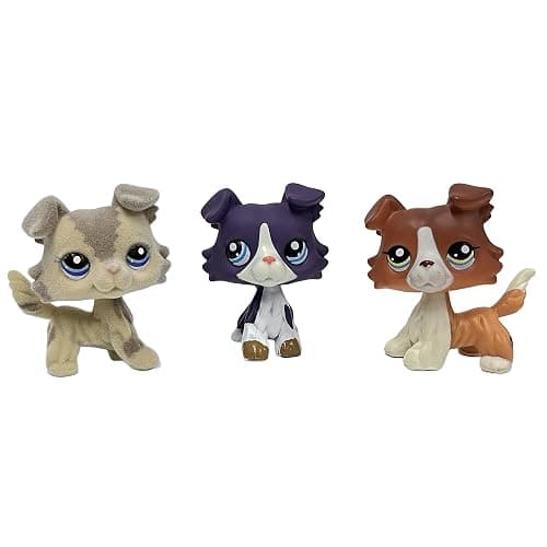 3pcs/Set Custom Flocked Pet Shop Toys Short Hair Cat Kitten Collie Great Dane Cocker Spaniel Dachshund Puppy Dog OOAK Compatible with LPS (#2210 and 1676 and 1542) thumbnail 5