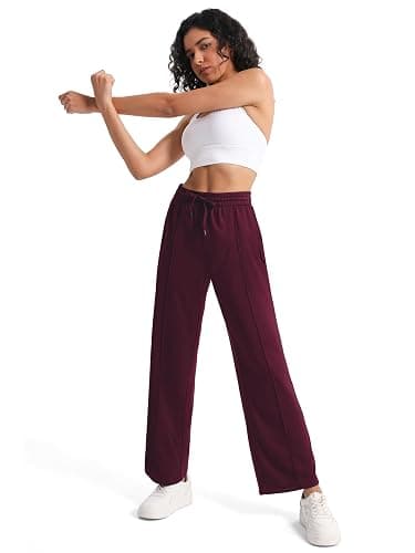 Tapata Women's 28/30/32/34 Inseam Track Pants Loose Straight Leg Jogging Sweatpants Warm-Up Sports Athletic Running thumbnail 9