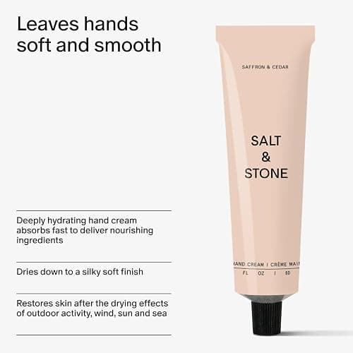 Salt & Stone Hand Cream, Hand Lotion, Women & Men, Saffron & Cedar 2 fl oz | Hand Lotion, Hydrates, Nourishes & Softens Skin, Restores Dry Skin, Fast-Absorbing, Free of Parabens & Phthalates thumbnail 5