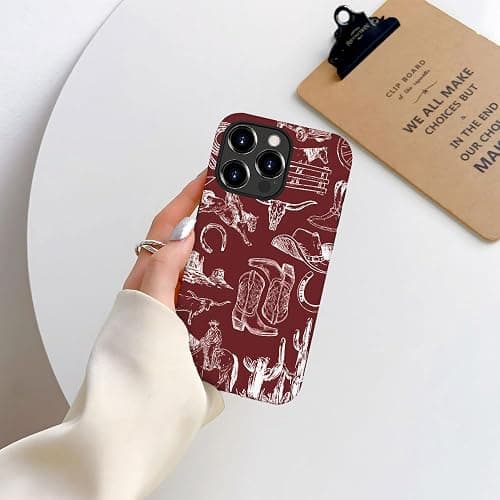 Compatible with iPhone 16 Pro Max,Anti-Scratch Frosted Case Cover,Collage Country Cowboy thumbnail 4