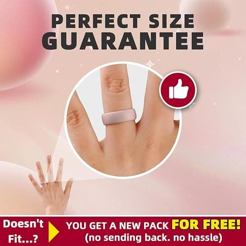 Egnaro Women's Rings Enhancers, 6mm Wide, 2mm Thick, Silicone Wedding Rubber Band with Half Size, Inner Arc Ergonomic Breathable Design thumbnail 5