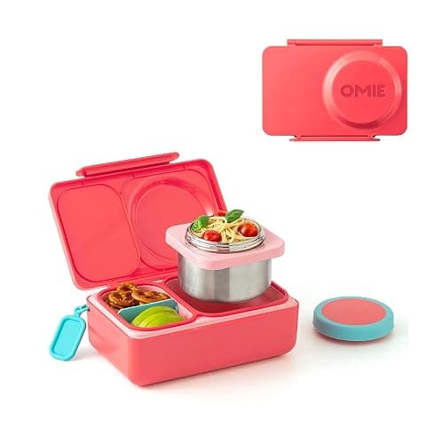 Omie OmieBox UP Kids Insulated Bento Box, Cherry Pink - Image 1