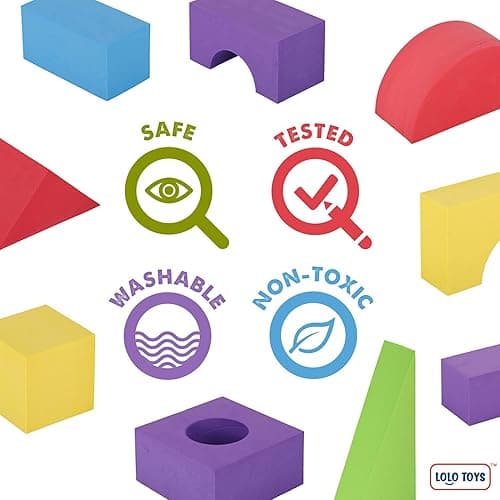 LOLO TOYS Large Building Foam Blocks for Toddlers – Giant Jumbo Big Building Blocks (30 Pieces) thumbnail 6