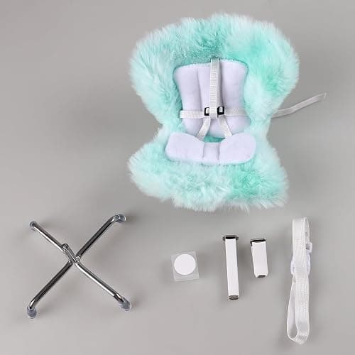 Doll Car Seat Compatible with Labubu, Chair for 10-17cm Dolls - Adjustable Safety Strap, Air Vent Clip & Desktop Stand, Soft Cushion, Cute Car Ornament Gift for Collectors & Fans (Mint Green Ombre) thumbnail 3