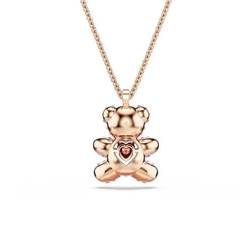 Swarovski Teddy Bear Pendant Necklace, Pink Crystals, Rose Gold-Tone Finish thumbnail 5
