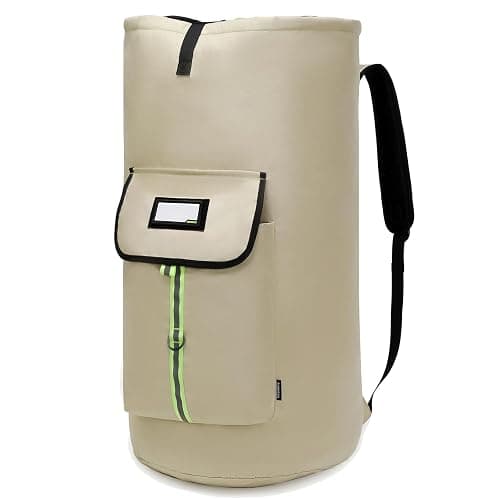 SUOVOCK laundry bag backpack,extra-large heavy duty laundry bags,laundry backpack for college students,drawstring closure (Khaki laundry bag) - Image 1