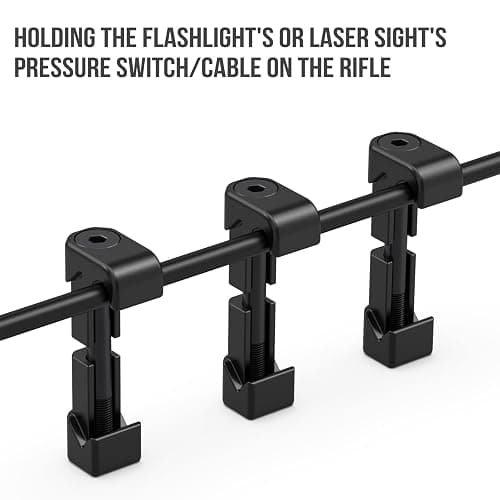 Guardtier CGM908 Picatinny Pressure Switch Cable Management Guides 8 Pack, Flashlight Laser Wire Clips - Black thumbnail 3