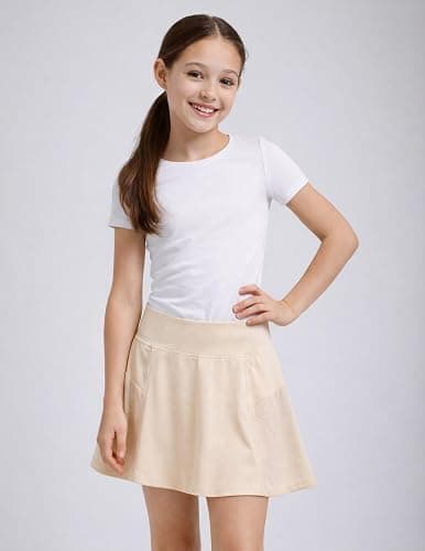 3 Pack Youth Girls Athletic Skirts with Built-in Shorts | Active Skorts, Adjustable Waist, Pockets, for Kids, Teens, Tennis, Golf, Cheer, School thumbnail 2