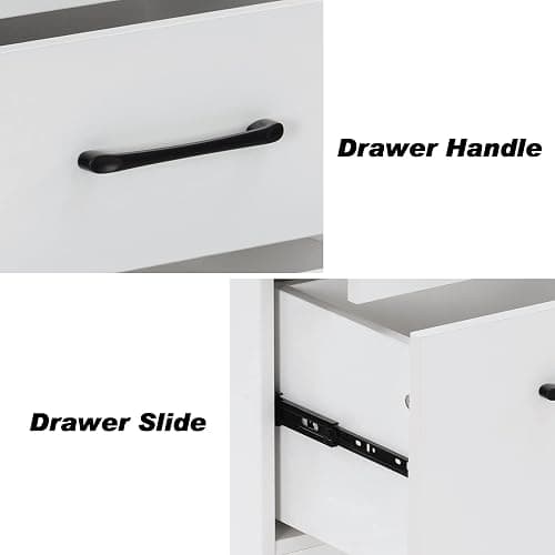 BarberPub Salon Storage Cabinet Beauty Locker Hair Dryer Holder Stylist Spa Equipment with Drawer 2035 (White) thumbnail 8