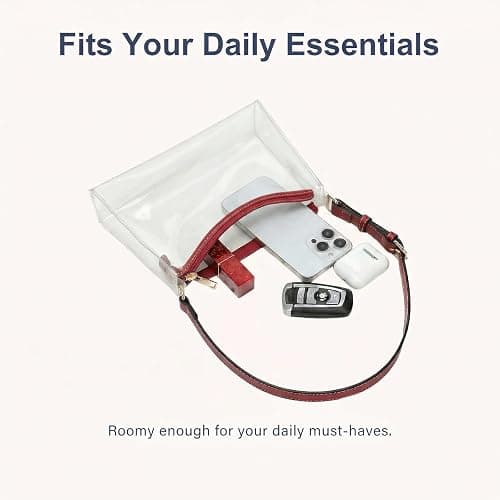 Wuflyover Clear Bag for Stadium Events - Adjustable Strap Clear Shoulder Bag for Concerts & Sports, Game Day Approved thumbnail 8