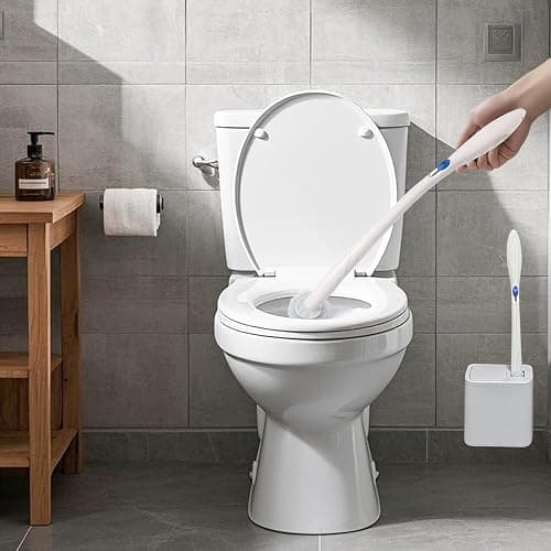 JEXYRON Wall Mounted Holder Fit for Clorox Toilet Wand, Compatible with Clorox Toilet Wand Holder only, Automatic Open and Closing Lid Design, White thumbnail 8