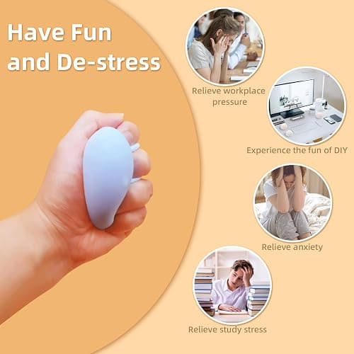 Chicooan 3 Pack Squishy Toys Stress Balls, Sand Squishy Balls ASMR Toys with Air Pumps Smoothie Balls for Stress Relief, Squeeze Fidget Toys for Party Favors thumbnail 5