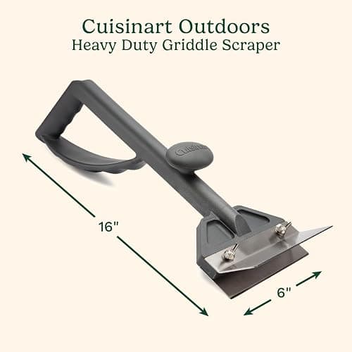 Cuisinart Griddle Scraper, 6" Stainless Steel Blade, Splash Guard | Flat top grill scraper for burnt-on residue, features heavy-duty blade and ergonomic top knob grip, CCB-500 thumbnail 3