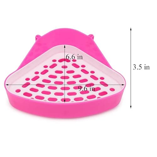 Hypeety Pet Toilet Small Animal Litter Tray Corner for Hamster Guinea Pig Ferret Gerbil Chinchilla Pet Small Rat Toilet Pink thumbnail 2
