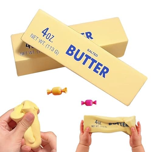 2Pcs Butter Stick Taba Squishy, Fun Soft Sensory for Autism, Fufu Squishy Fidget for Stress Relief, Funny Butter Stick Slow Rising - Image 1