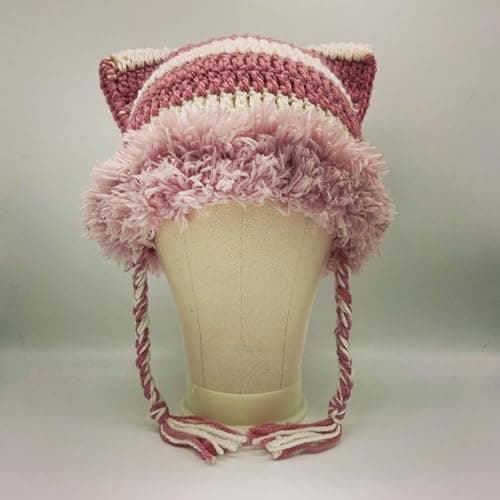 Beanies Cat Beanie Y2k Beanie Goth Knit Hat Grunge Crochet Hats for Women y2k Accessories thumbnail 2