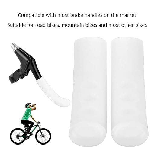 Kodrily Bike Brake Grips, 1 Pair Silicone Brake Lever Grip, Bicycle Brake Lever Protector Cover, Anti Slip Brake Handle Sleeve Covers for Road Mountain Bikes Cycling, White thumbnail 5
