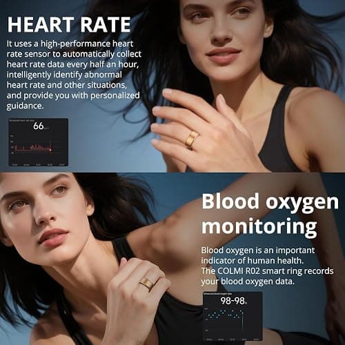 COLMI R02 Smart Ring, a Smart Ring for Women and Men, with a Charging case, Supports Heart Rate, Blood Oxygen, Sleep Health Monitoring, and Sports Tracking Ring. (Rose Gold, 7#) thumbnail 3