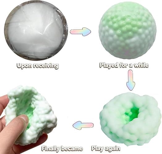 Glitter Stress Balls, Stress Ball Set for Office Workers and Students, Hand Therapy for Anxiety Relief and Focus Enhancement, Three Piece Pack with Assorted Colours thumbnail 4