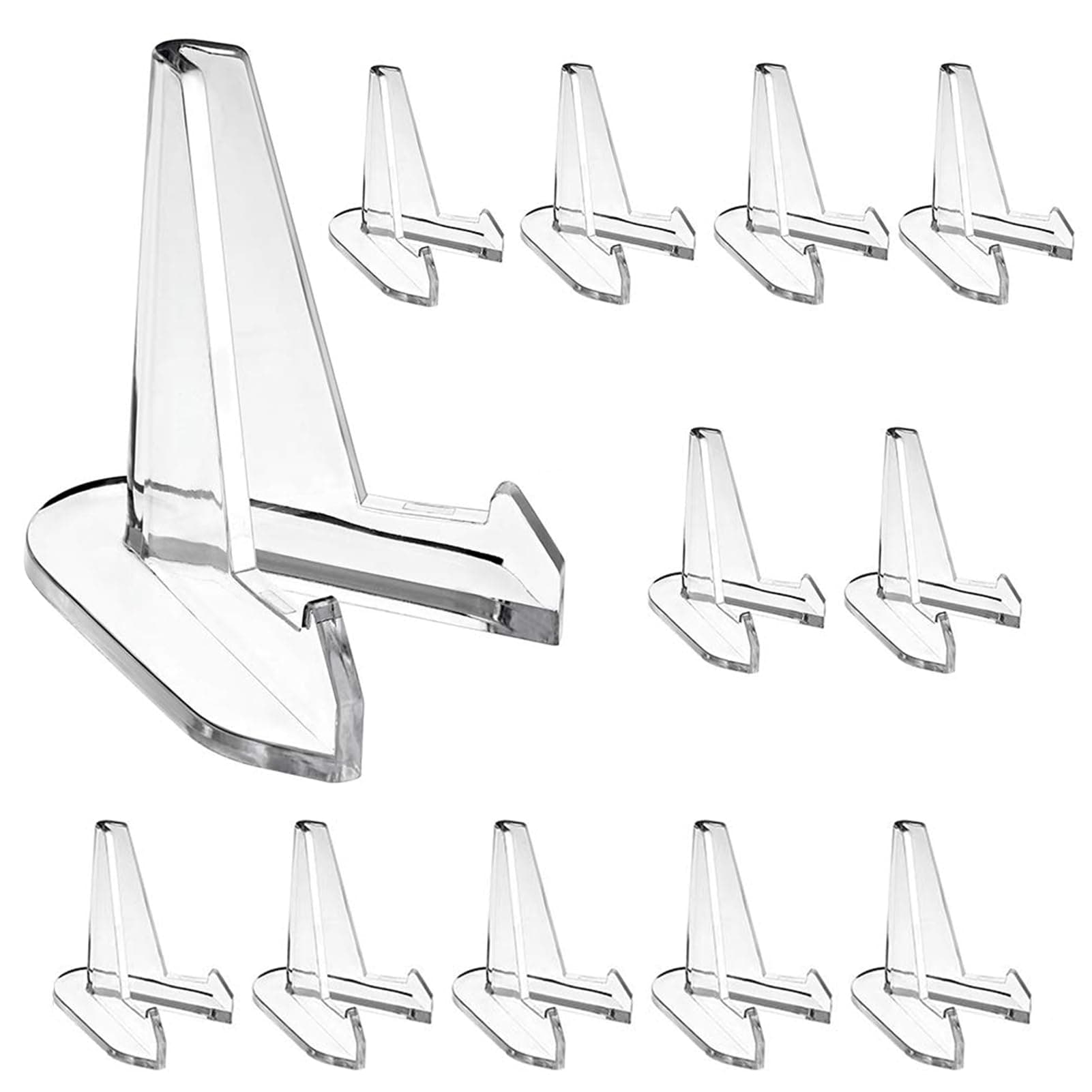 12 Pack Acrylic Easel Stands, 2.65Inch Tall Clear Mini Coin Display Easel Holder Acrylic Display Stand, Clear Card Stand Multifunctional Display Stand for Displaying Pictures Coins Medals - Image 1