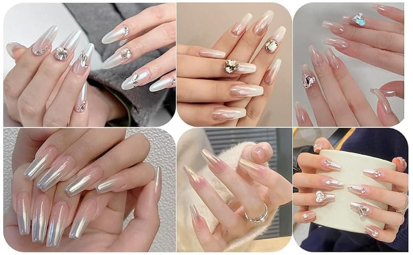 Artdone White Pearl Chrome Nail Powder,Iridescent Aurora Powder Metallic Mirror Effect Pigment Pearlescent Mermaid Pigment Pearl Glitter Dust Kit,Nail Art Decoration, Resin Craft thumbnail 3