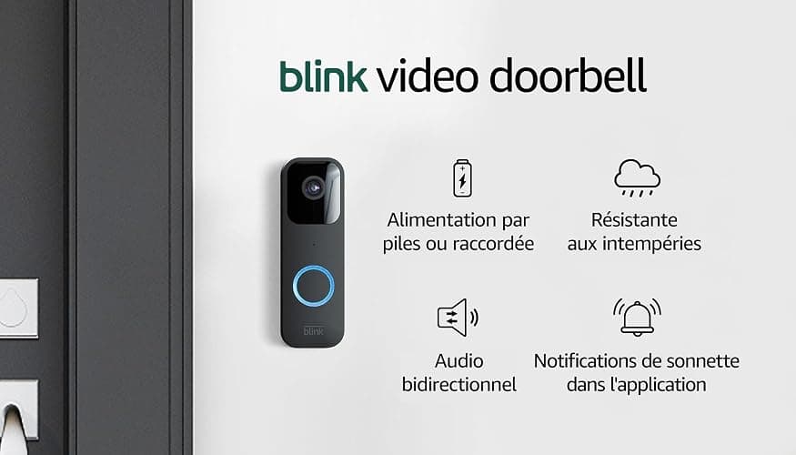 Blink Sonnette Vidéo | Système audio bidirectionnel, vidéo HD, longue autonomie, détection de mouvements, notifications de sonnette dans l'application, fonctionne avec Alexa | Noir thumbnail 7