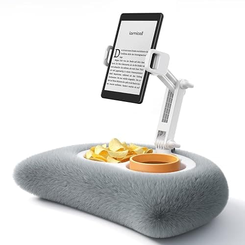 Lamicall Tablet Kindle Pillow Holder for Bed - [360° Adjustable Arm][Snack Bowl] iPad Lap Holder, Mother Day Kindle Accessories for Reading in Bed, iPad Stand for 4.7-13" Tablet, E-Reader, iPhone - Image 1