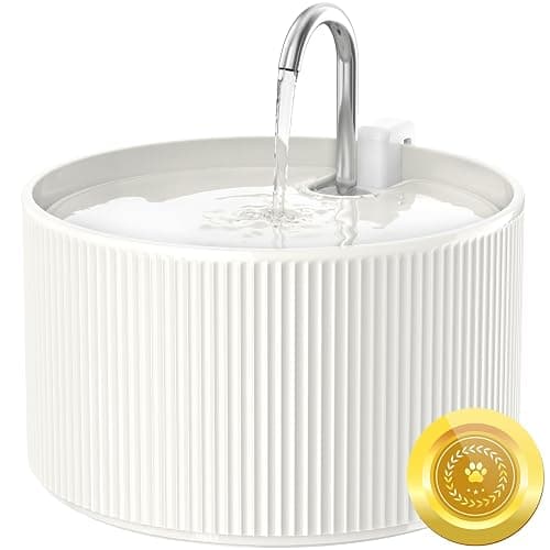 Ceramic Cat Water Fountain, 2.2L/74oz Automatic Pet Drinking Fountain for Indoor Cats and Small Dogs, Ultra Quiet, BPA-Free, Cat Water Dispenser with Filter – Easy to Clean - Image 1