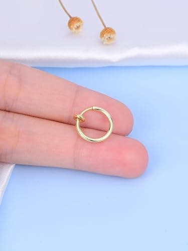 AVYRING Fake Nose Ring Fake Piercings Fake Nose Rings Nose Cuffs Fake Nose Piercing Fake Nose Hoop Faux Nose Rings for Women Faux Nose Ring Fake Piercing Fake Nose Cuff Sliver Gold Black thumbnail 6