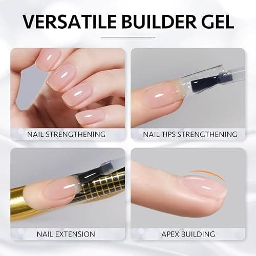 GAOY Builder Gel for Nails, 16ml Nail Strengthener in a Bottle, Nail Extension Hard Gel, Soak Off Long Lasting UV Light Cure, 1958 Crystal Pink, Base Coat Top Coat Needed thumbnail 5