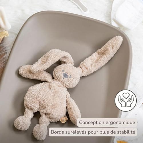 Nattou Matelas à langer bebe en mousse PU douce - Softy Matelas à langer lavable - 50 x 70 cm - Taupe thumbnail 8