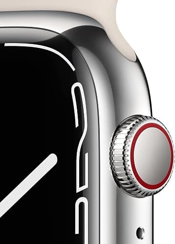 Apple Watch Series 7 (GPS + Cellular, 41mm) Starlight Aluminum Case with Starlight Sport Band, Regular (Renewed) thumbnail 3