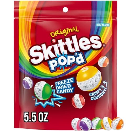 SKITTLES POP'd Originals Freeze Dried Candy, 5.5 Oz Resealable Candy Bag - Original - 5.5 Ounce (Pack of 1) - Image 1