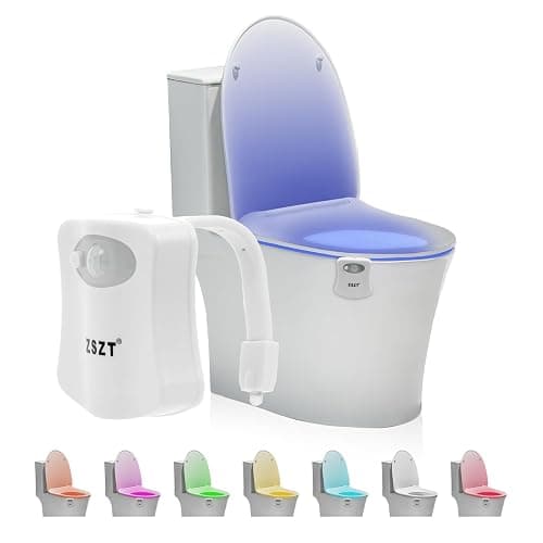 ZSZT Toilet Night Light Motion Sensor Activated, 8 Colors Changing Bowl Nightlight for Bathroom, Perfect for Using Toilet in Midnight, Funny Gift for Your Family - 8 colors - Image 1
