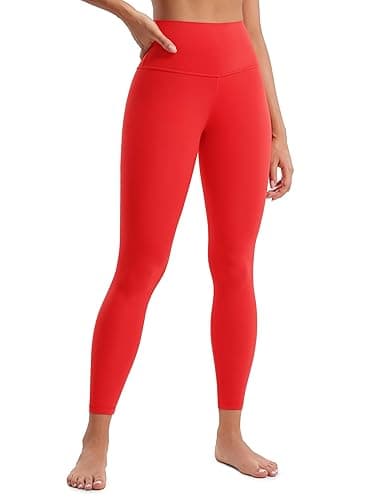 CRZ YOGA Butterluxe High Waisted Lounge Legging 25" - Buttery Soft Workout Yoga Pants for Women - Medium - Deep Red