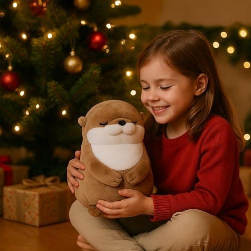 WEIGEDU Otter Stuffed Animals Sleeping Plush Toys with Embroidered Eyes for Boy Girl Kids Birthday Christmas Bedtime Gifts, 12 inches thumbnail 8