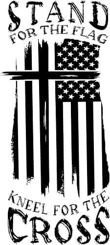 eDesign Stand for The Flag Kneel for The Cross Sticker Decal Vinyl - 5 Inches - Premium Vinyl Sticker for Cars Trucks Laptops and More - Weatherproof and Durable 2-Pack (Black) thumbnail 7