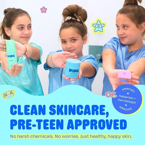 Pipa Skincare Cleanser, Moisturizer & Facial Mist Girls Birthday Gift Set | Safe for Sensitive Skin, Alcohol-Free Dermatologists Approved Skin Care Routine, Foam Wash, Cream & Mist, Girls 8-12 thumbnail 9