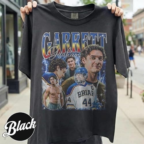 Garrett Graham Bootleg Rap Style Vintage T Shirt, Hockey Romance Tee Black thumbnail 2
