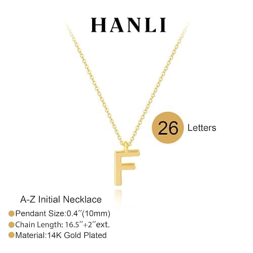 HANLI Initial Necklaces for Women - 14k Gold Plated Dainty Letter Necklace Alphabet A-Z Necklace Personalized Monogram Name Necklaces for Women Jewelry Gifts for Her thumbnail 4