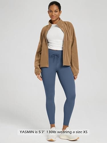 ODODOS Women's Drawstring Tie Daily Leggings 25" / 28" High Waist Workout Yoga Pants thumbnail 3