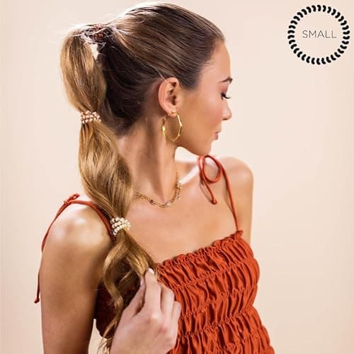 TELETIES - Spiral Hair Coils - Ponytail Holder Hair Ties for Women - Phone Cord Hair Ties - Strong Grip, No Rip, Water Resistant, No Crease Hair Tie Coils - 3 pack (Small, For the Love of Nudes) thumbnail 3