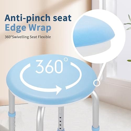 pxsulliao FSA/HSA Adjustable Swivel Bath Seat Shower Chair for Inside Shower, Shower Seat for Inside Tub Bathroom Bench Bath Chair for Elderly and Disabled,Eligible 350 lbs Adjustable Shower Stool thumbnail 5