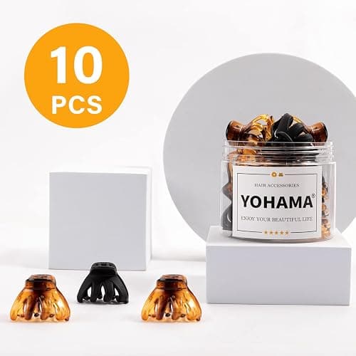 YOHAMA 10 pcs Hair Clips Medium Small 1.57 Inch Octopus Claw Clips 4cm Medium Jaw Clips Durable Strong Grip for Women Girls Thick Hair. thumbnail 2