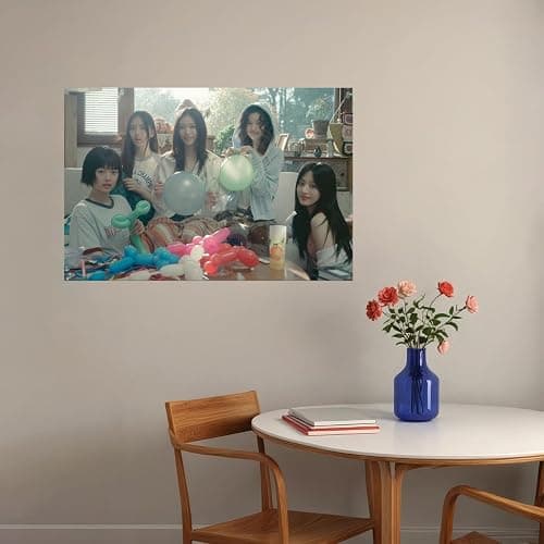 Stay Out Your Lane NewJeans Bubble Gum Group Photo K-pop Wall Art 12x16 Poster thumbnail 4